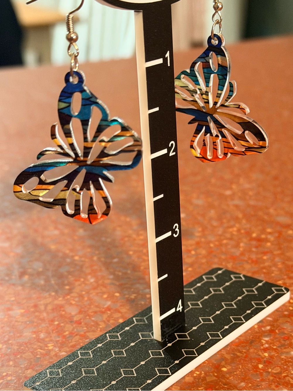 Hand crafted by me Butterfly Earrings made to order - Picture 4 of 4